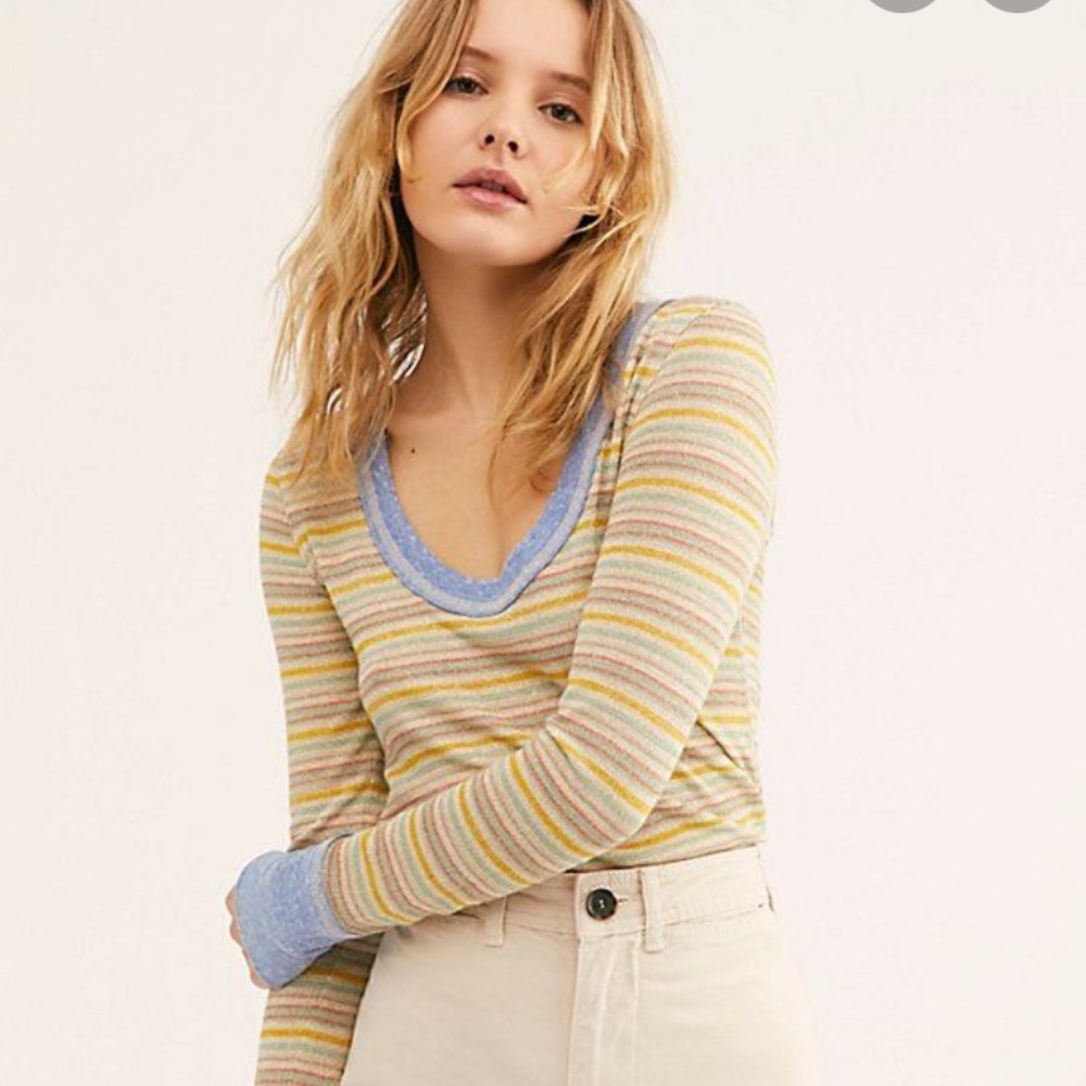 Free People We the Free Moonlight Stripe Tee